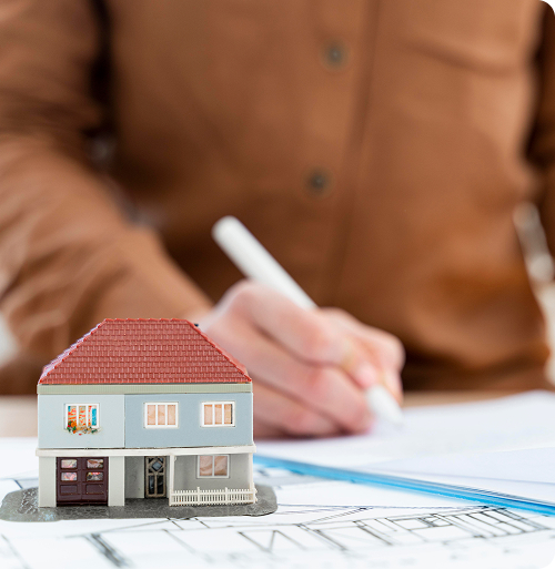 Prospective tenants inspecting a rental property