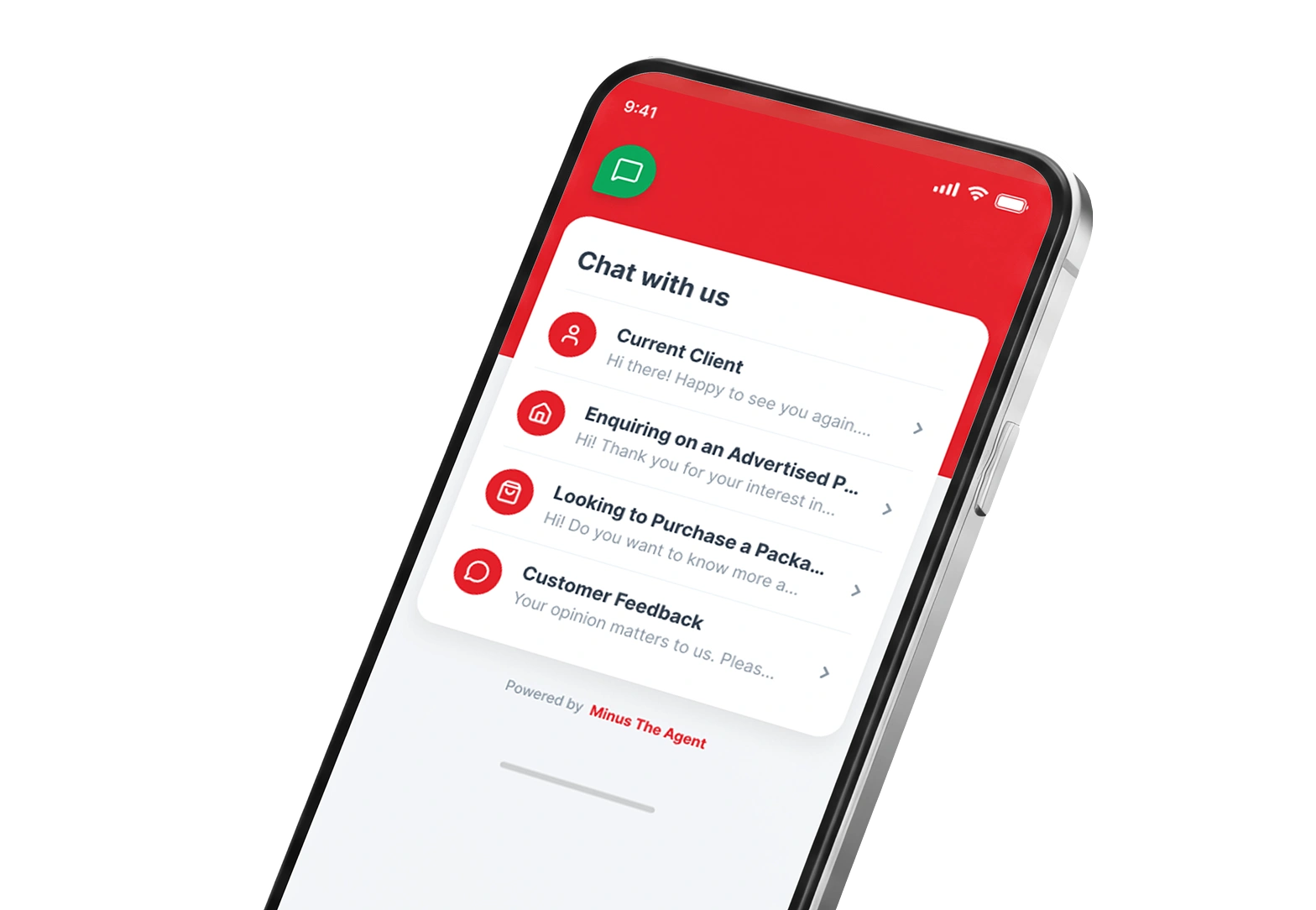 AI Receptionist dashboard showing a buyer conversation and a qualified lead